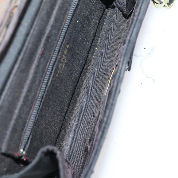 CHANEL Hand Bag Leather Nylon 5 Set Black Navy CC Auth bs29857