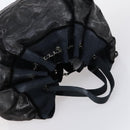 CHANEL Hand Bag Leather Nylon 5 Set Black Navy CC Auth bs29857-4