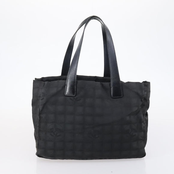 CHANEL Hand Bag Leather Nylon 5 Set Black Navy CC Auth bs29857