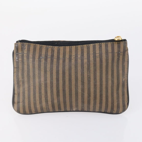 FENDI Zucchino Pecan Bag Canvas Coated Canvas 4 Set Black Brown Auth bs29858