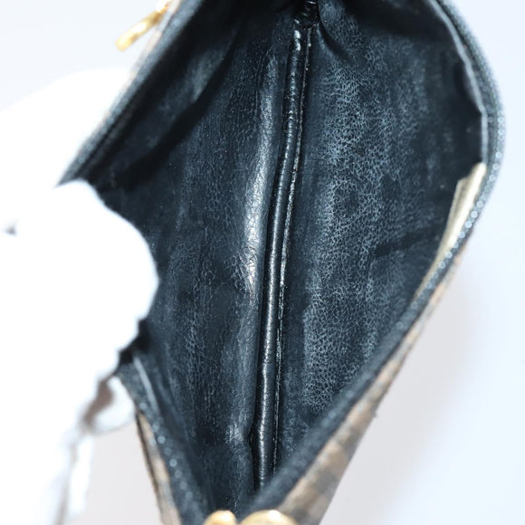 FENDI Zucchino Pecan Bag Canvas Coated Canvas 4 Set Black Brown Auth bs29858