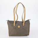 FENDI Zucchino Pecan Bag Canvas Coated Canvas 4 Set Black Brown Auth bs29858-19