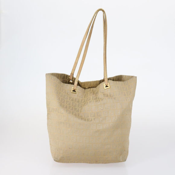 FENDI Zucchino Pecan Bag Canvas Coated Canvas 4 Set Black Brown Auth bs29858