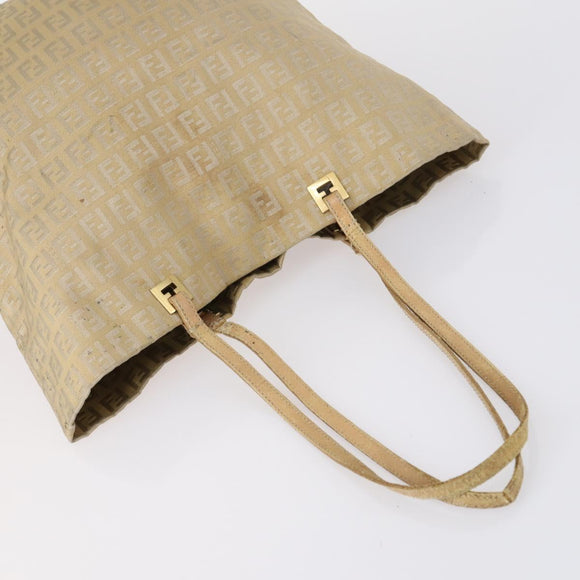 FENDI Zucchino Pecan Bag Canvas Coated Canvas 4 Set Black Brown Auth bs29858