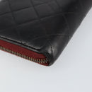 CHANEL Matelasse Wallet Leather Black Silver CC Auth bs29859-11