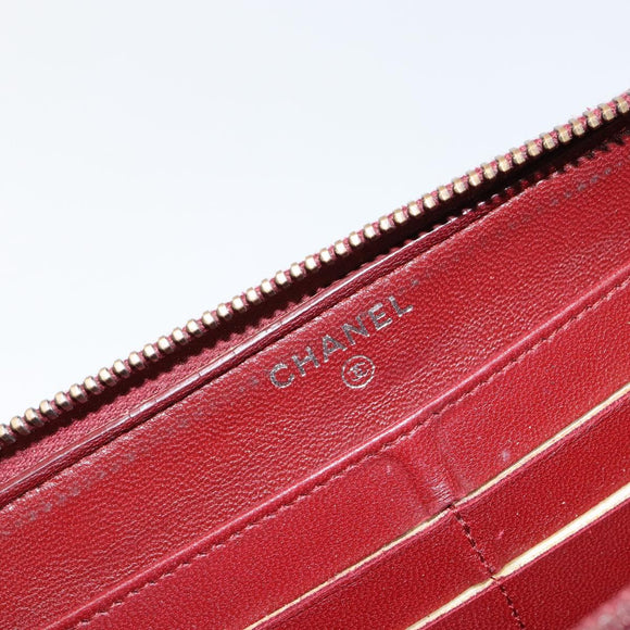 CHANEL Matelasse Wallet Leather Black Silver CC Auth bs29859