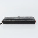 CHANEL Matelasse Wallet Leather Black Silver CC Auth bs29859-7
