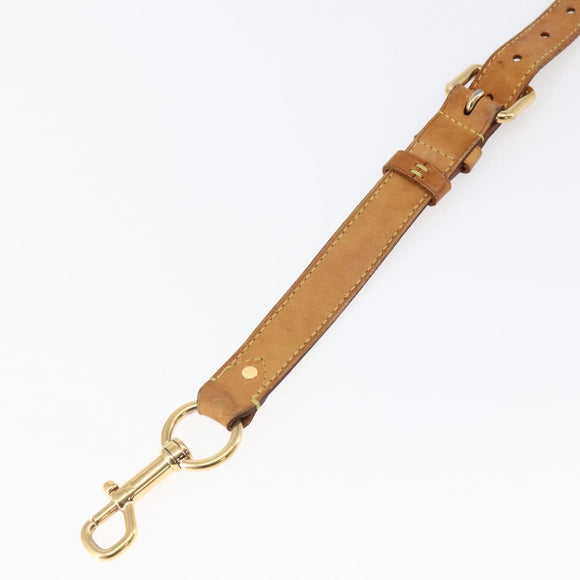 LOUIS VUITTON Adjustable Shoulder Strap Leather 35""-39"" Beige LV Auth bs29864