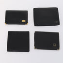 Dunhill Clutch Bag Leather 10 Set Black Navy Auth bs29865-11