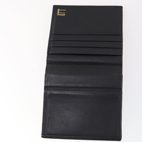 Dunhill Clutch Bag Leather 10 Set Black Navy Auth bs29865