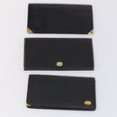 Dunhill Clutch Bag Leather 10 Set Black Navy Auth bs29865-18