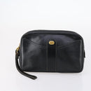 Dunhill Clutch Bag Leather 10 Set Black Navy Auth bs29865-5