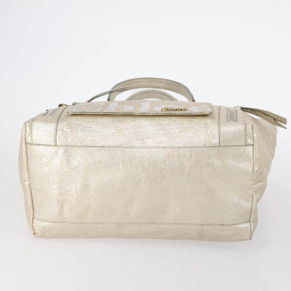 Chloe Hand Bag Leather 4 Set Bordeaux Black Ivory Auth bs29866