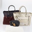 Chloe Hand Bag Leather 4 Set Bordeaux Black Ivory Auth bs29866-26
