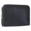 Christian Dior Honeycomb Canvas Pouch PVC Leather Black Auth bs29878-1