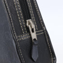 Christian Dior Honeycomb Canvas Pouch PVC Leather Black Auth bs29878-12