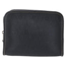 Christian Dior Honeycomb Canvas Pouch PVC Leather Black Auth bs29878-2