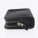 Christian Dior Honeycomb Canvas Pouch PVC Leather Black Auth bs29878-4