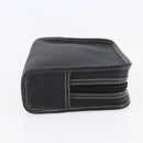 Christian Dior Honeycomb Canvas Pouch PVC Leather Black Auth bs29878-5