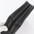Christian Dior Honeycomb Canvas Pouch PVC Leather Black Auth bs29878-6