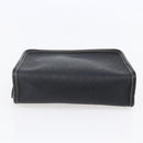 Christian Dior Honeycomb Canvas Pouch PVC Leather Black Auth bs29878-7