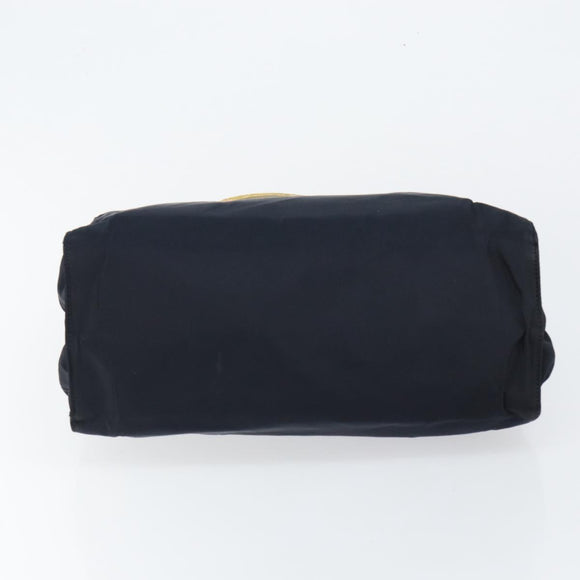 PRADA Hand Bag Nylon Navy Gold Auth bs29879