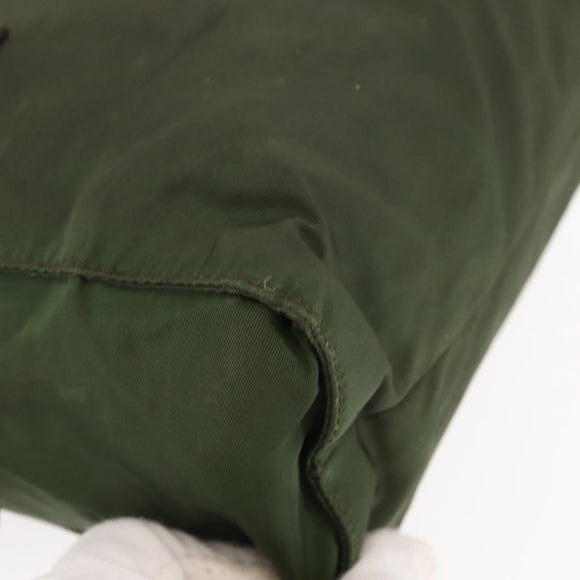 PRADA Tote Bag Nylon Khaki Silver Auth bs29880