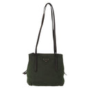PRADA Tote Bag Nylon Khaki Silver Auth bs29880-2