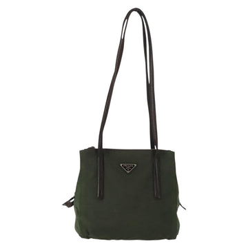 PRADA Tote Bag Nylon Khaki Silver Auth bs29880 - 0