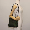 PRADA Tote Bag Nylon Khaki Silver Auth bs29880-23
