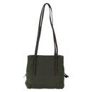 PRADA Tote Bag Nylon Khaki Silver Auth bs29880-3