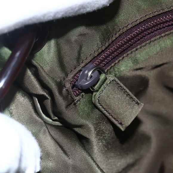 PRADA Chain Shoulder Bag Nylon Khaki Auth bs29881