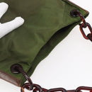PRADA Chain Shoulder Bag Nylon Khaki Auth bs29881-6