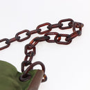 PRADA Chain Shoulder Bag Nylon Khaki Auth bs29881-8