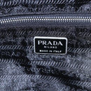 PRADA Tote Bag Nylon Leather Black Silver Auth bs29882-18