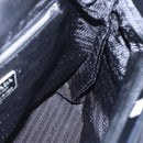 PRADA Tote Bag Nylon Leather Black Silver Auth bs29882-20