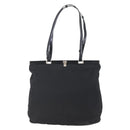 PRADA Tote Bag Nylon Leather Black Silver Auth bs29882-13