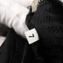 PRADA Tote Bag Nylon Leather Black Silver Auth bs29882-11