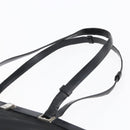PRADA Tote Bag Nylon Leather Black Silver Auth bs29882-8