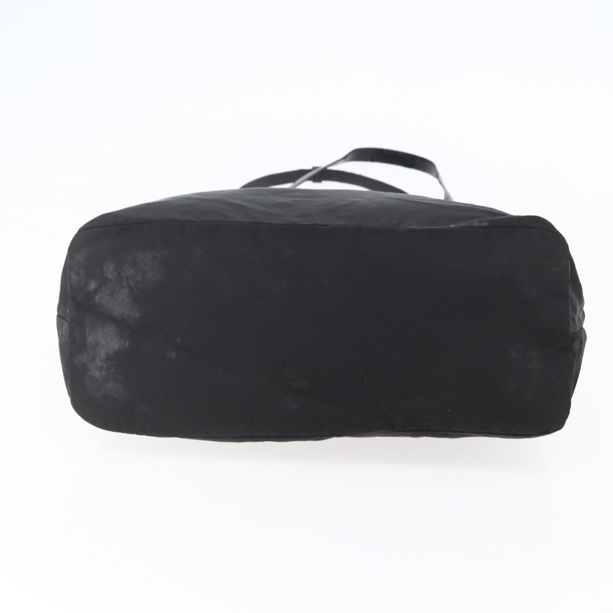 PRADA Tote Bag Nylon Leather Black Silver Auth bs29882 | Brand