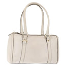 GUCCI Mini Abbey Boston Bag Leather White Gold 180942 Auth bs29883-1