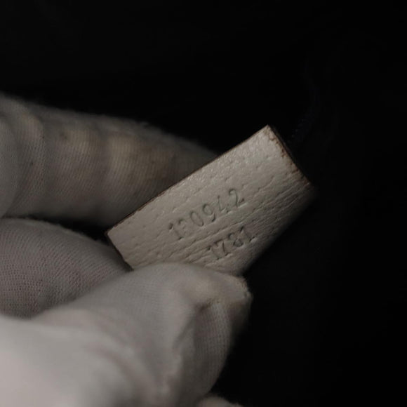 GUCCI Mini Abbey Boston Bag Leather White Gold 180942 Auth bs29883