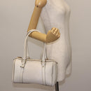 GUCCI Mini Abbey Boston Bag Leather White Gold 180942 Auth bs29883-23