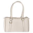 GUCCI Mini Abbey Boston Bag Leather White Gold 180942 Auth bs29883-2