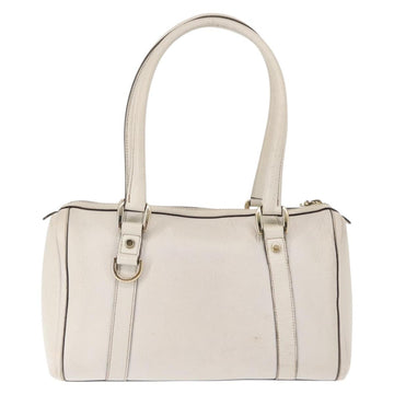 GUCCI Mini Abbey Boston Bag Leather White Gold 180942 Auth bs29883 - 0