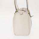 GUCCI Mini Abbey Boston Bag Leather White Gold 180942 Auth bs29883-4