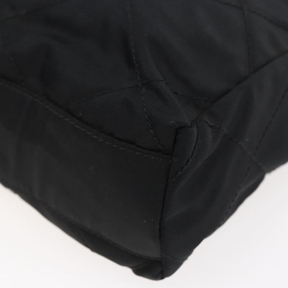 PRADA Quilted Chain Shoulder Bag Nylon Black Gold Auth bs29884