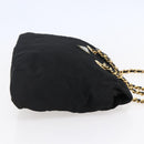 PRADA Quilted Chain Shoulder Bag Nylon Black Gold Auth bs29884-5