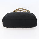 PRADA Quilted Chain Shoulder Bag Nylon Black Gold Auth bs29884-9
