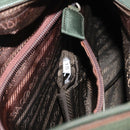 PRADA Hand Bag Nylon Khaki Silver Auth bs29885-12